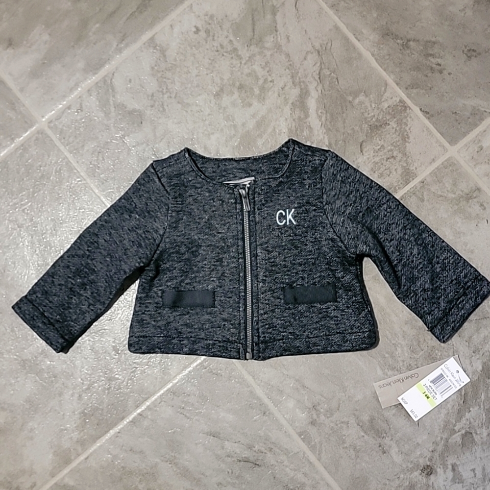 Calvin Klein Jeans NWT Infant Baby Fleece Jacket Lined Full Zip